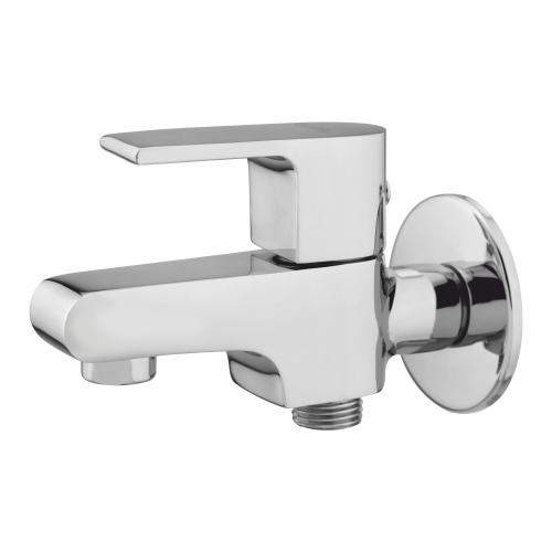 Two Way Bib Cock with Wall Flange Chrome